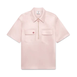 Camisa de pantalón corto con cremallera de un cuarto de satén