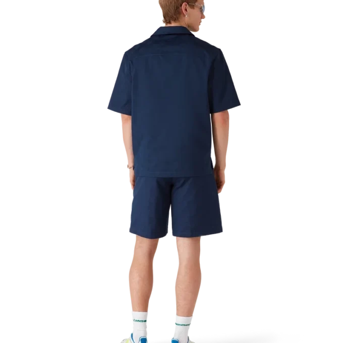 Camisa de pantalón corto con monograma azul marino