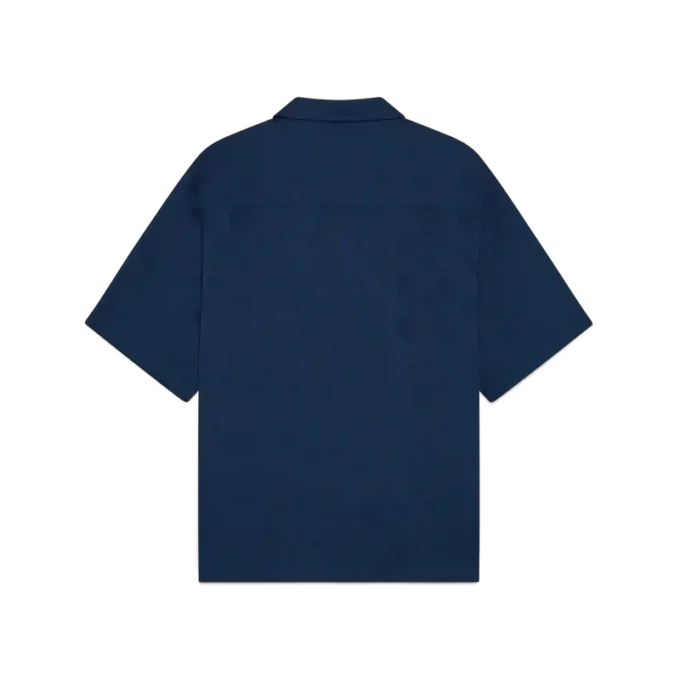 Camisa de pantalón corto con monograma azul marino