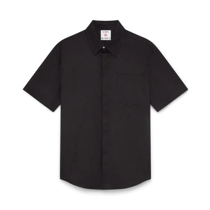 Camisa de pantalón corto de algodón con monograma