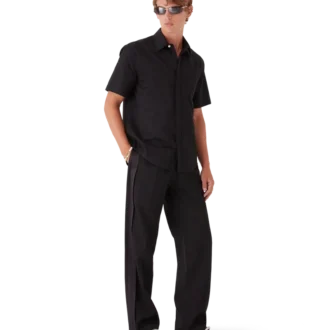 Camisa de pantalón corto de algodón con monograma