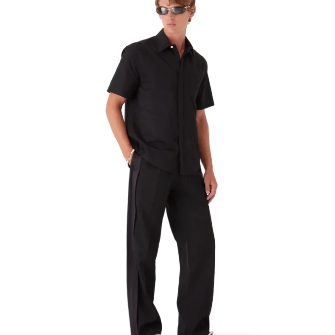 Camisa de pantalón corto de algodón con monograma