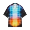 Camisa de pantalón corto de mezcla de viscosa con estampado de cuadros degradados