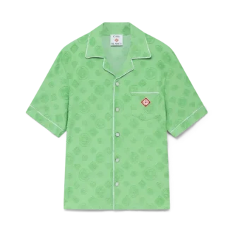 Camisa de pantalón corto de rizo con monograma