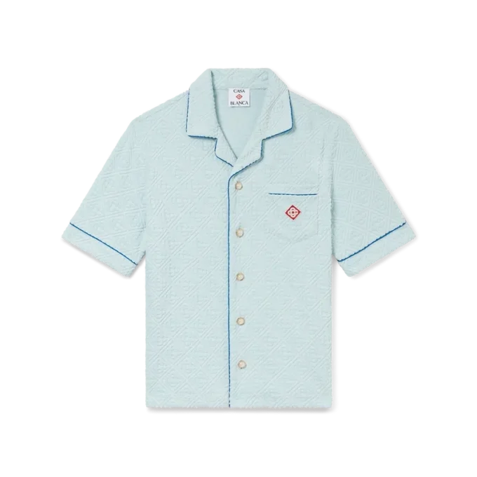 Camisa de pantalón corto de rizo con monograma