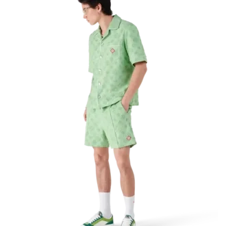 Camisa de pantalón corto de rizo con monograma