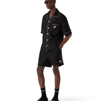 Camisa de pantalón corto de rizo con monograma