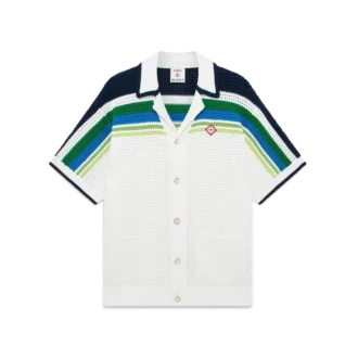 Camisa de punto de manga corta a rayas