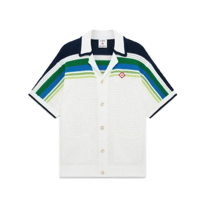 Camisa de punto de manga corta a rayas