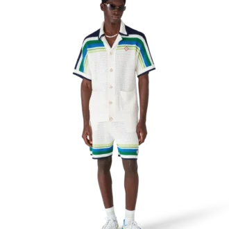 Camisa de punto de manga corta a rayas