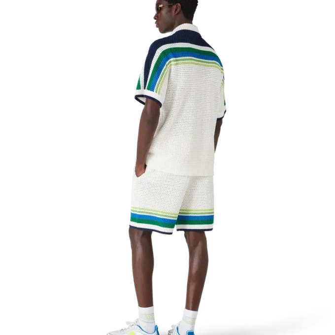 Camisa de punto de manga corta a rayas