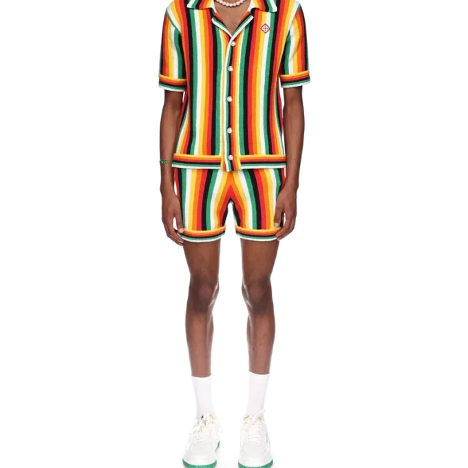 Camisa de rizo a rayas