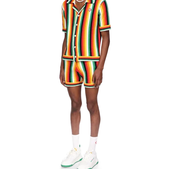 Camisa de rizo a rayas