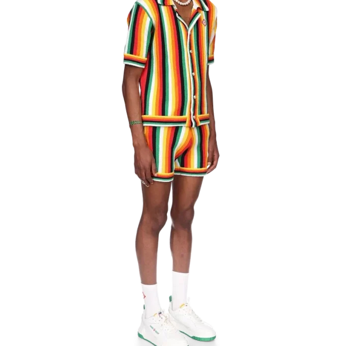 Camisa de rizo a rayas