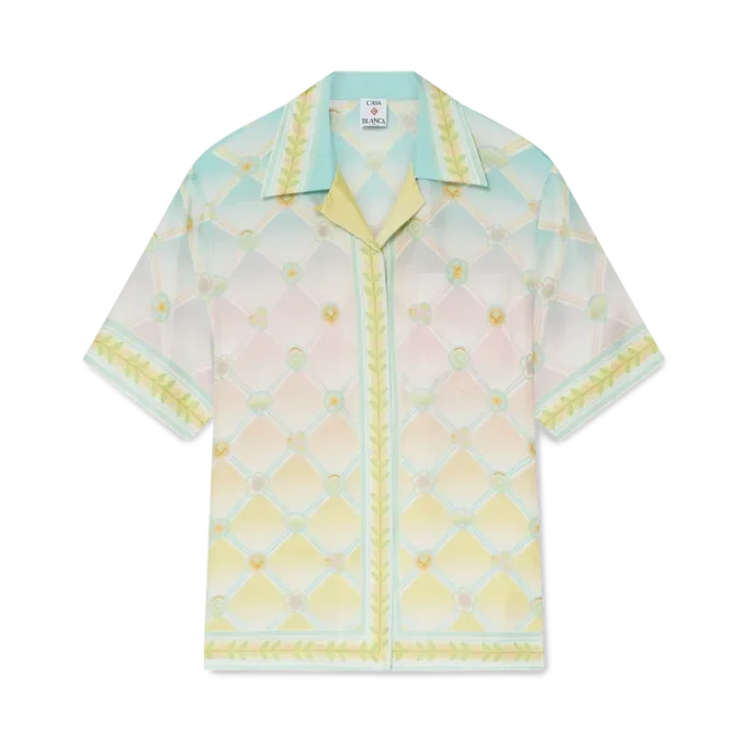 Camisa de sarga de seda de manga corta Candy Icons