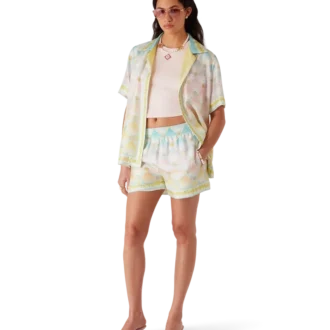 Camisa de sarga de seda de manga corta Candy Icons