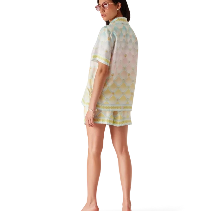 Camisa de sarga de seda de manga corta Candy Icons