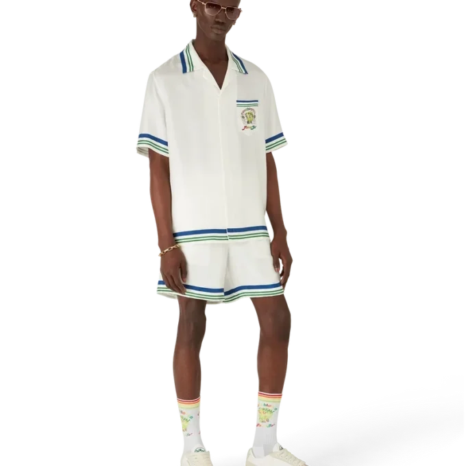 Camisa de sarga de seda de pantalón corto Tennis Mascot