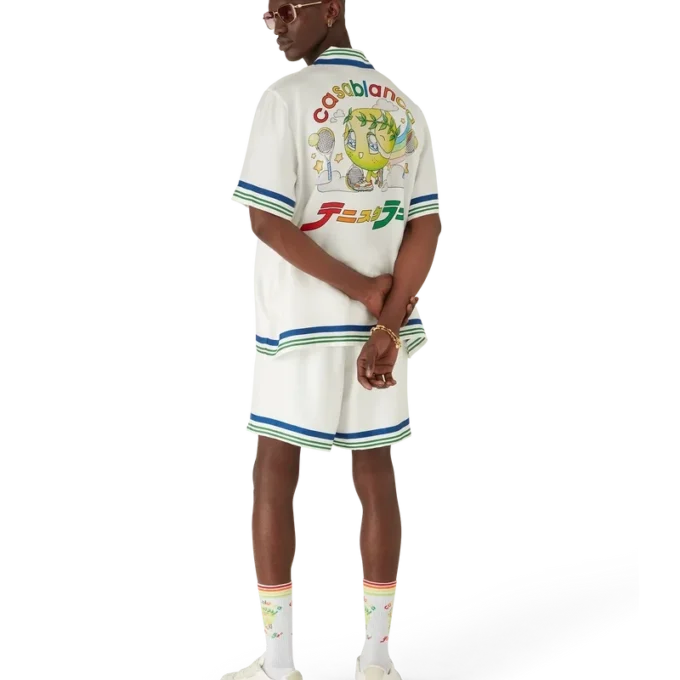 Camisa de sarga de seda de pantalón corto Tennis Mascot