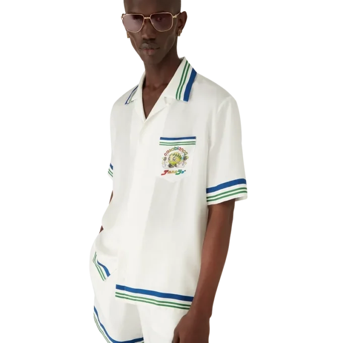 Camisa de sarga de seda de pantalón corto Tennis Mascot