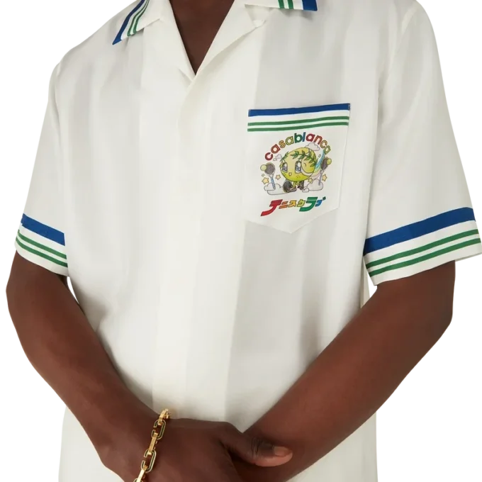 Camisa de sarga de seda de pantalón corto Tennis Mascot