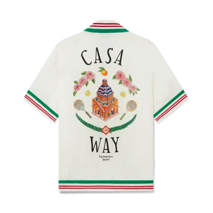 Camisa de seda con cuello de punto Casa Way