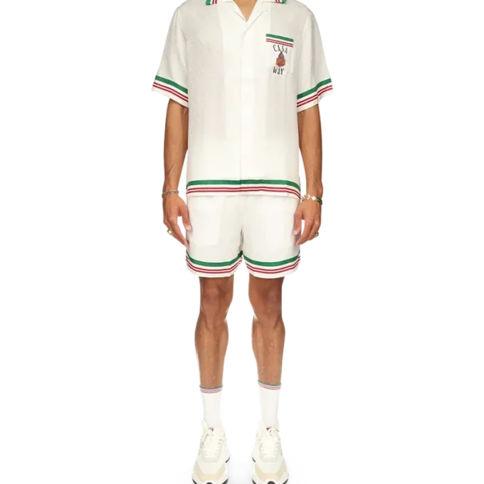 Camisa de seda con cuello de punto Casa Way