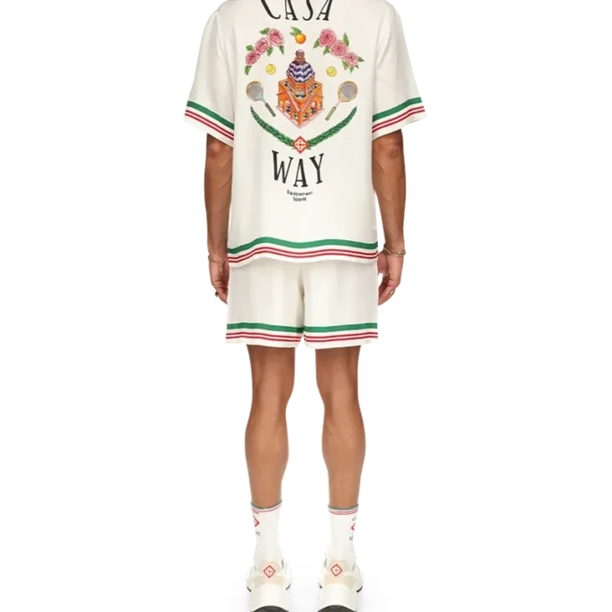 Camisa de seda con cuello de punto Casa Way