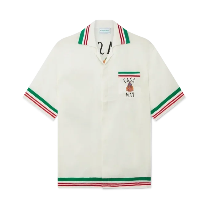 Camisa de seda con cuello de punto Casa Way