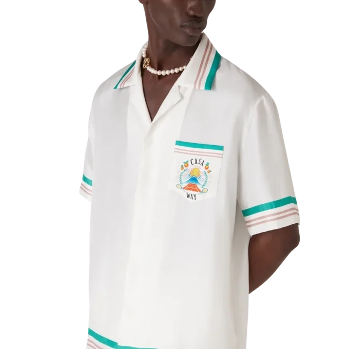 Camisa de seda de manga corta Casa Way