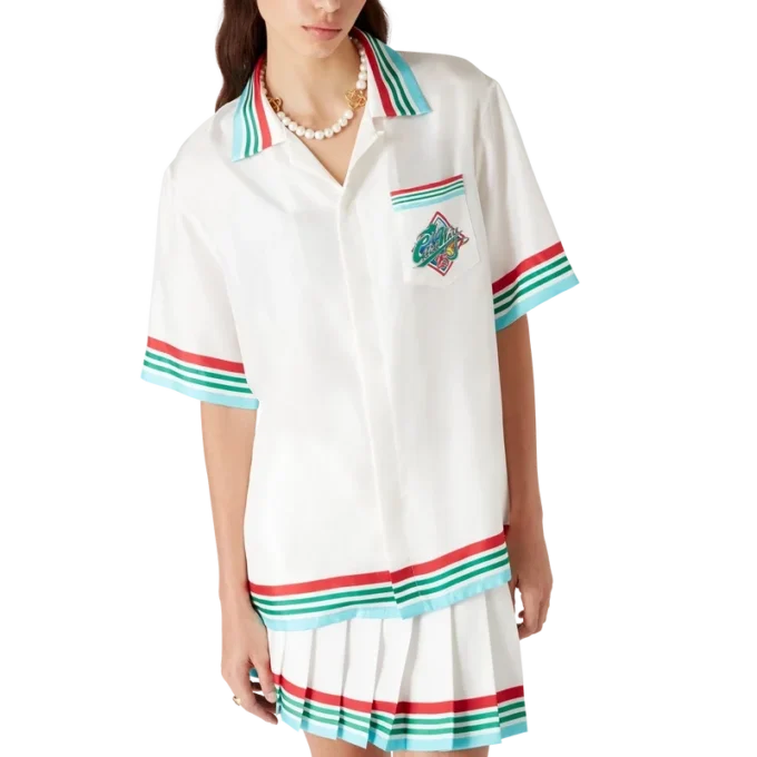 Camisa de seda de manga corta Casa Way World Series