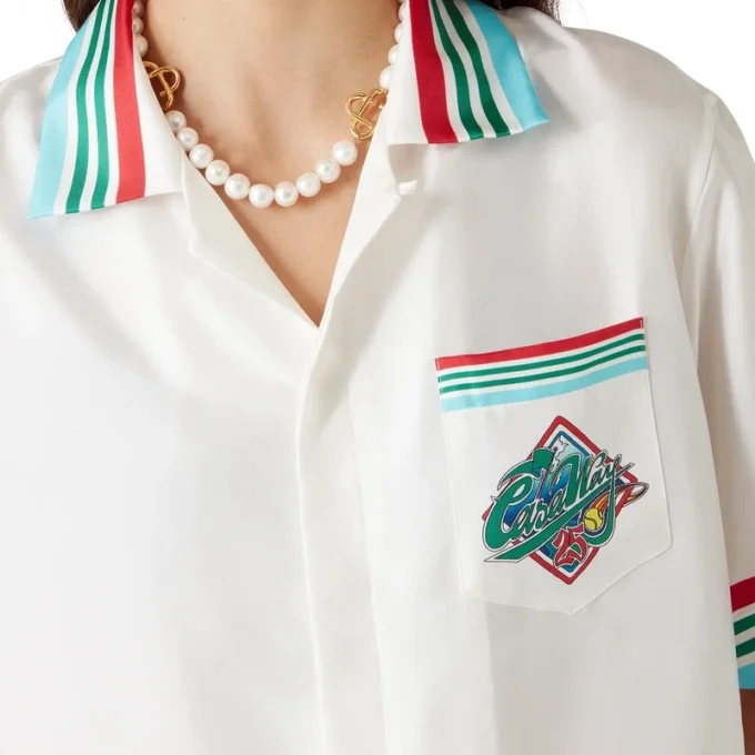 Camisa de seda de manga corta Casa Way World Series