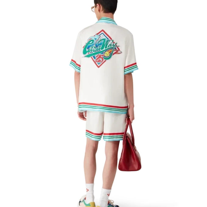 Camisa de seda de manga corta Casa Way World Series