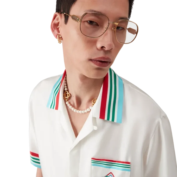 Camisa de seda de manga corta Casa Way World Series