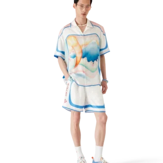 Camisa de seda de manga corta Fuji Dream