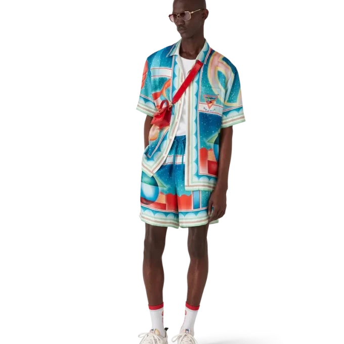 Camisa de seda de manga corta Galaxy Court