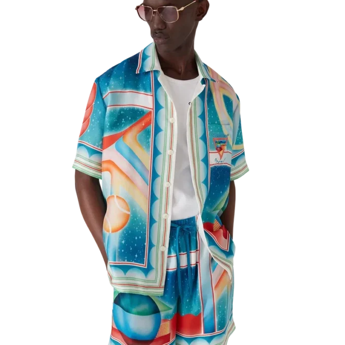 Camisa de seda de manga corta Galaxy Court