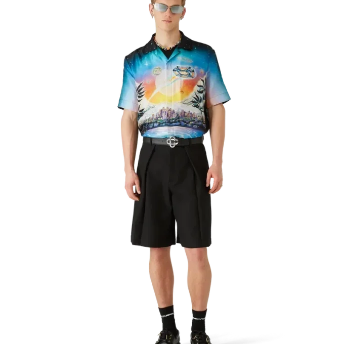 Camisa de seda de manga corta La Pramonition