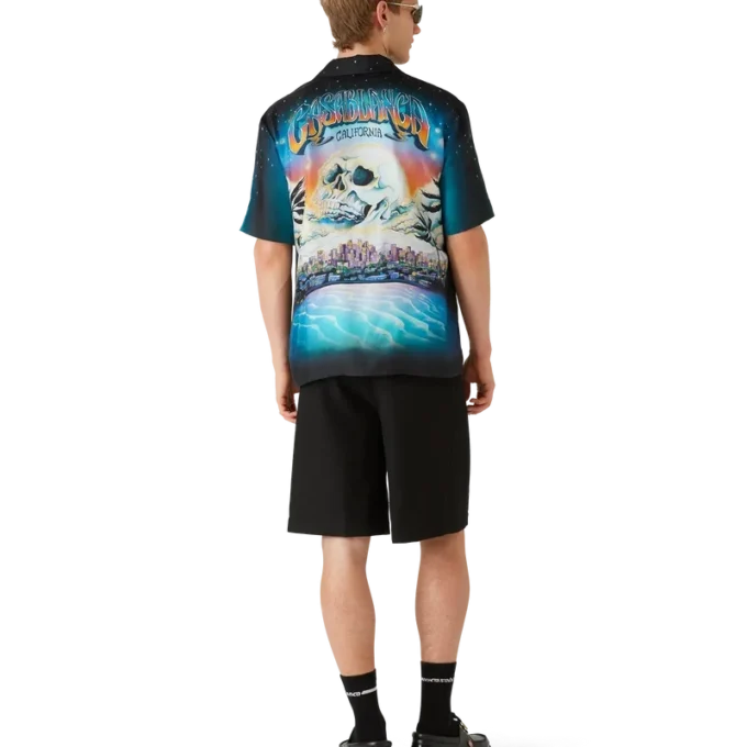 Camisa de seda de manga corta La Pramonition