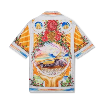 Camisa de seda de manga corta La Tornade De Rose en pantalón corto