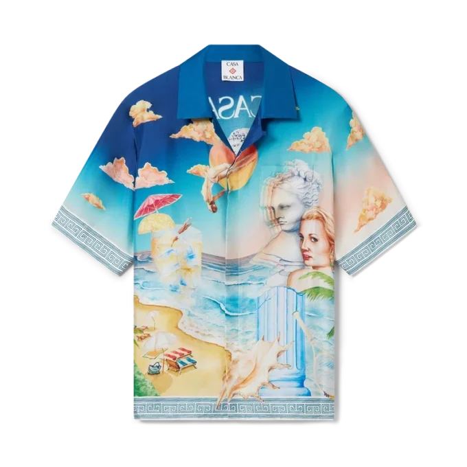 Camisa de seda de manga corta Le Plongeon