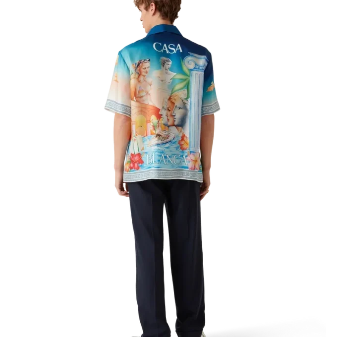 Camisa de seda de manga corta Le Plongeon