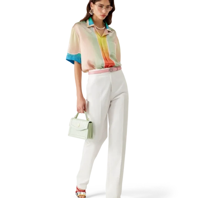 Camisa de seda de manga corta Lucid Dreams