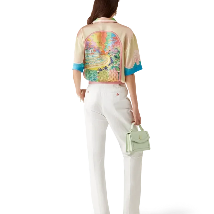 Camisa de seda de manga corta Lucid Dreams