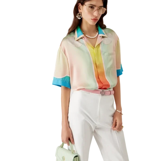 Camisa de seda de manga corta Lucid Dreams