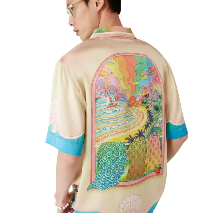 Camisa de seda de manga corta Lucid Dreams