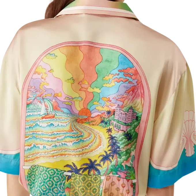 Camisa de seda de manga corta Lucid Dreams