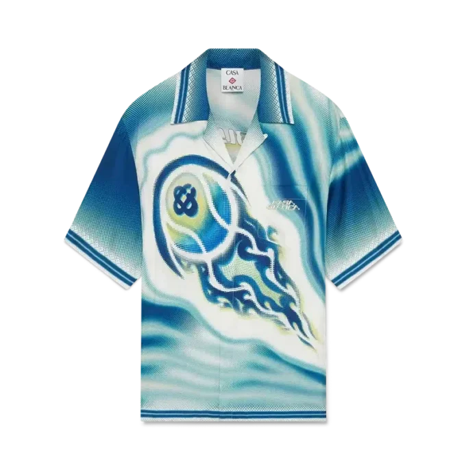 Camisa de seda de manga corta «The Art of the Serve»