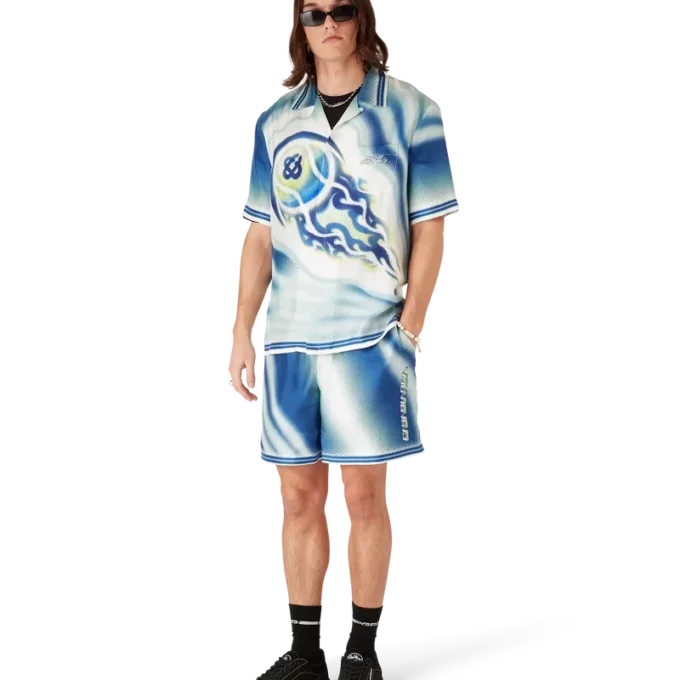 Camisa de seda de manga corta «The Art of the Serve»