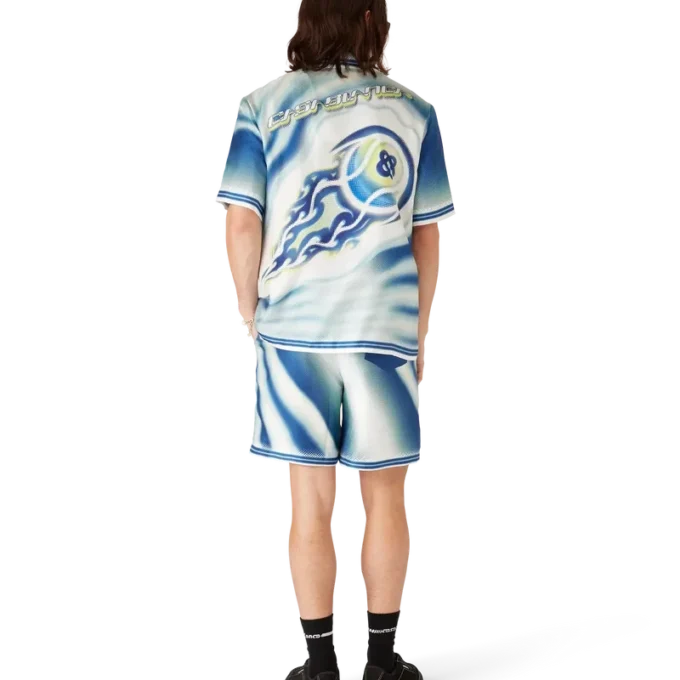 Camisa de seda de manga corta «The Art of the Serve»